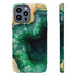 Green Geode in Watercolor - Impact Resistant Phone Case iPhone 13 Pro Max Glossy